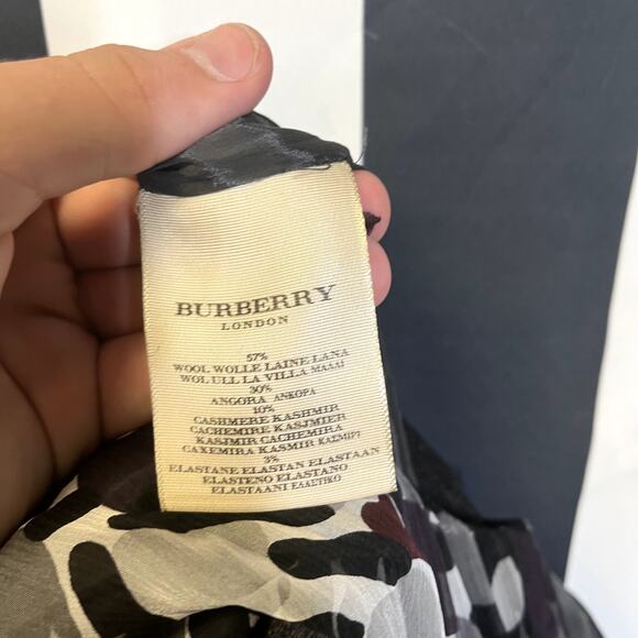 BURBERRY LONDON Sleeveless Printed Wool Angora Midi Dress in Gray Size 6 - Picture 7 of 7